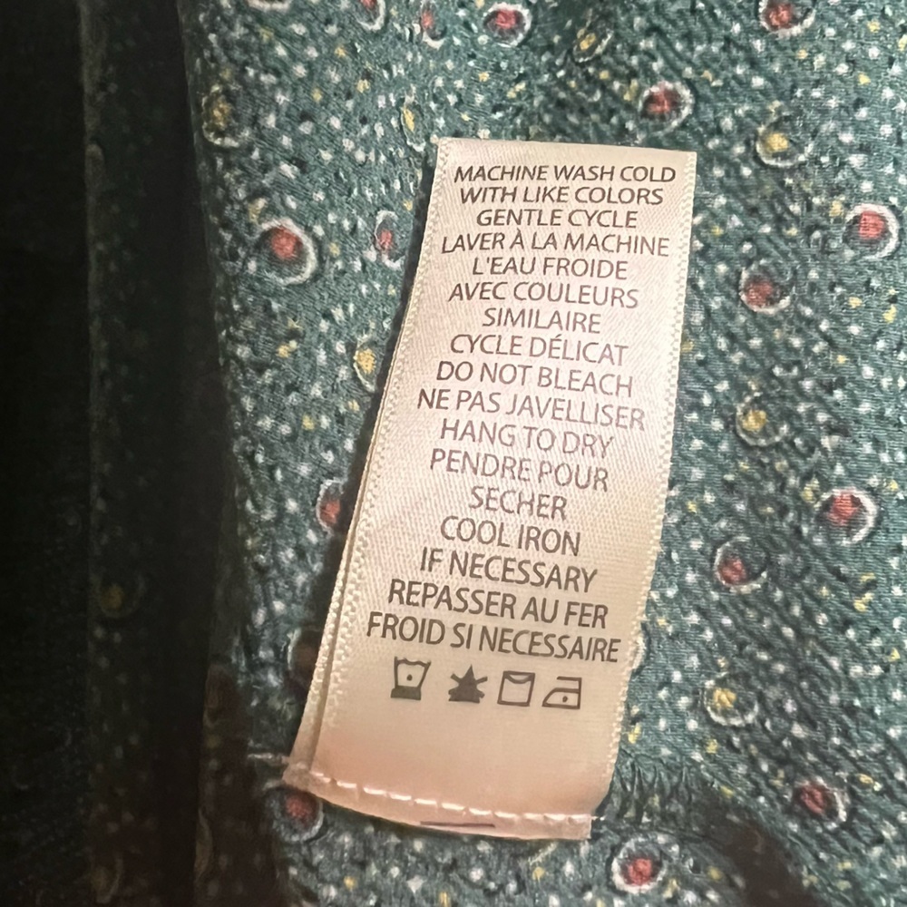 Max Studio | green country maxi dress with folky florals, size small - Picture 9 of 12